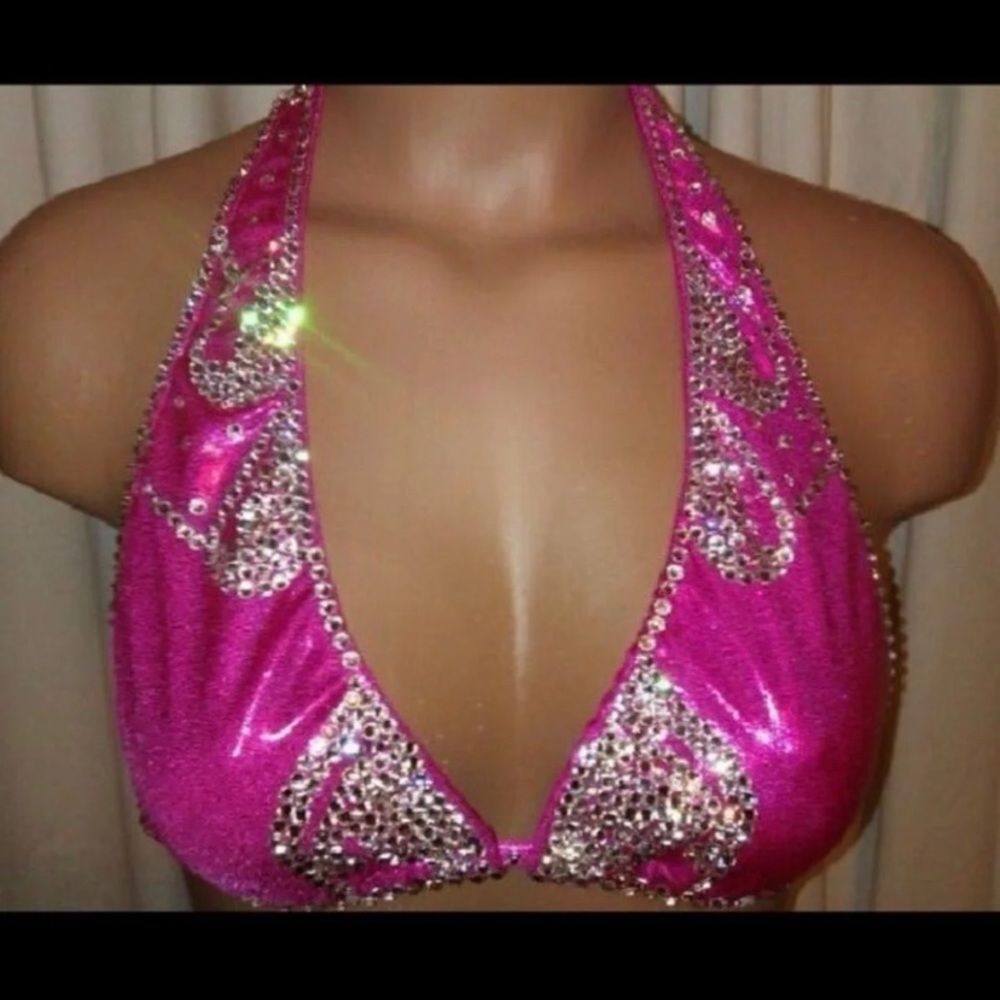 Fuchsia Figure Bikini Suit Swarovski